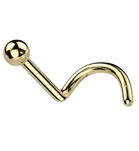 Gold PVD Ball Titanium Nose Screw Gold PVD Ball Titanium Nose Screw