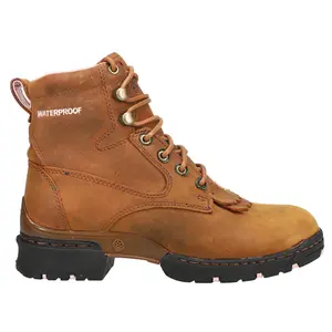Justin Boots Womens Aged Bark Round Toe Lace Up Casual Boots Ankle - Brown Justin Boots Womens Aged Bark Round Toe Lace Up Casual Boots Ankle - Brown