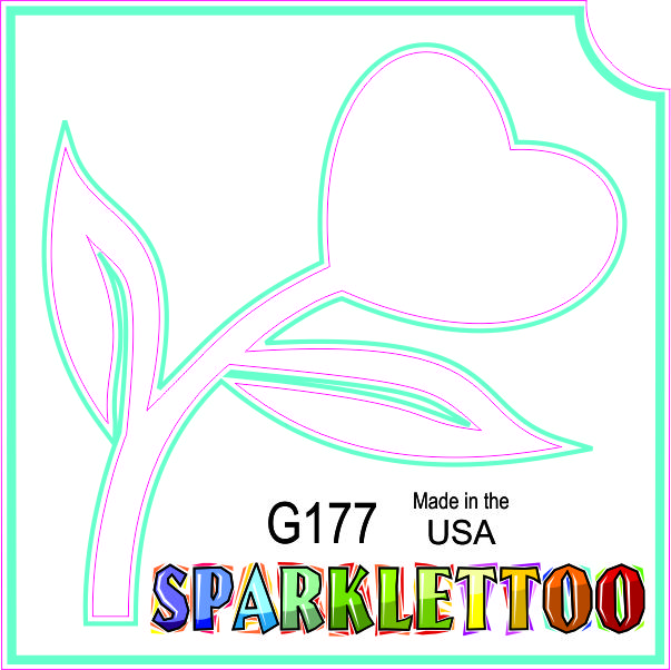 212 MAIN Ruby Red G177 Glitter Tattoo Stencil, 3-Ply Heart Flower Design, 1.5x2.3x2.3 in, Pack of 100, FDA Safe, Easy-Apply for Men's Special Occasion Costumes & Accessories