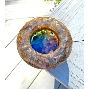Seashells and Rainbows Resin Dish/Candleholder, One of a Kind