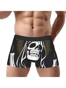 1 piece Santa Muerte Underpants Breathable Panties Man Underwear Comfortable Shorts Boxer Briefs