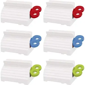6 Pack Toothpaste Squeezer, Toothpaste Squeezer Rollers，Toothpaste Tube Squeezers Clip Holder Stand Winder