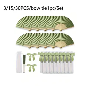 Summer Series Wedding Hand Fans Gift Fan Set, Ladies Folding Fans, Bowknots, Transparent Sandbags, Party Decorations, Bridal Shower Gifts
