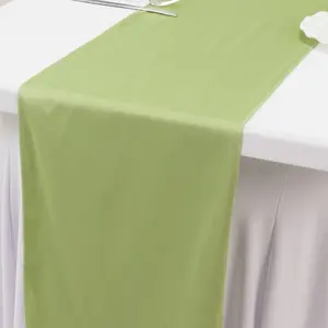 Scuba Polyester Table Runner 12"x108" Sage Green - Wrinkle-Free Table Linen