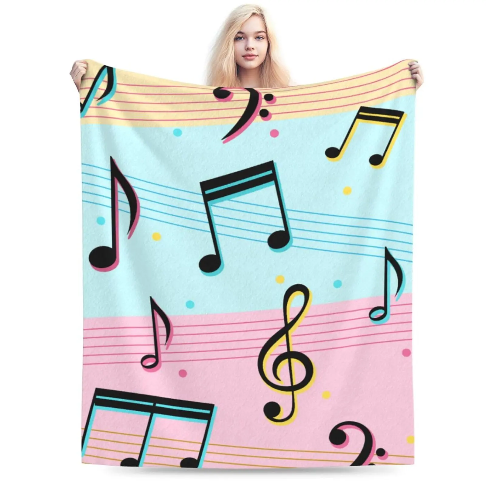 Music Blankets for Music Lovers Music Notes Fleece throw Blankets  Music Blankets Gifts for Girls Boys Kids Room Decor 40X50