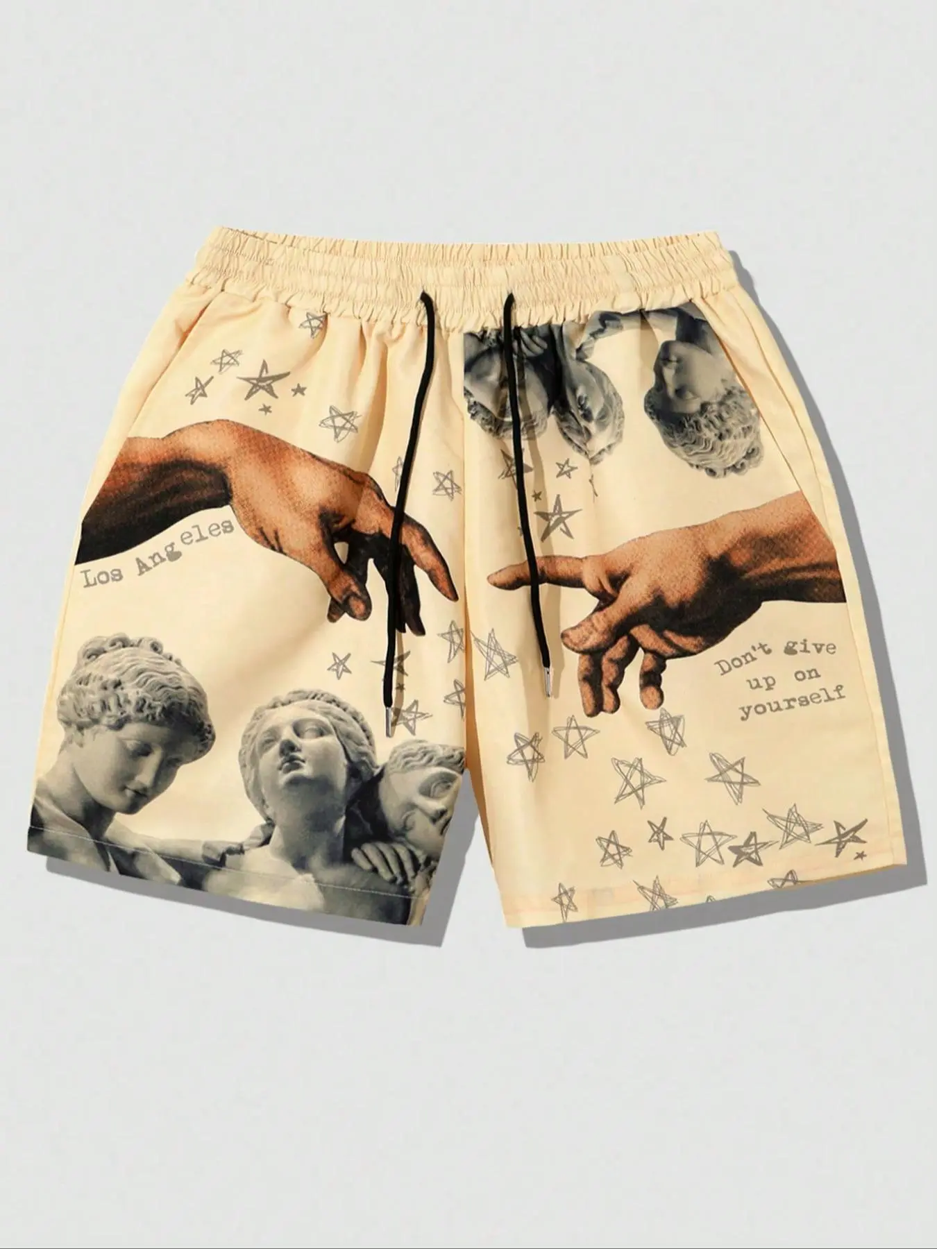 Men's Colorblock Star Print Drawstring Waist Shorts, Regular Fit Casual Comfy Shorts for Summer, Men's Bottoms for Daily Wear, Fashionable Summer Shorts, Graphic Shorts
