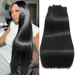 LRV Hair 10A Grade Brazilian Virgin Human Hair 1/3 Bundles Straight Hair Bundles Extension Natural Black Virgin Hair Weave #FathersDayGift