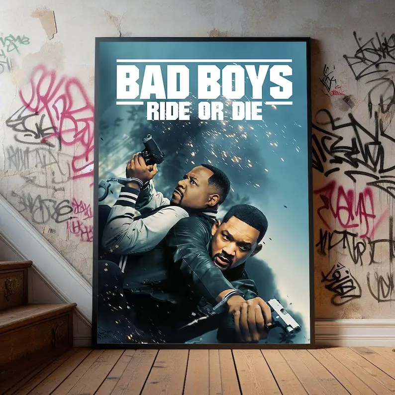 Bad Boys Ride or Die Movie Poster,  Film Fans Collectibles, Popular Movie Poster for Gift