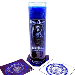 Divine Justice Archangel Candle Kit | Royal Blue & Black Dual Wax | Healing Hussle
