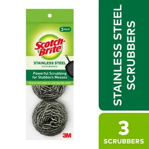 Stainless Steel Scrubbing Pad (3-Pack) - Versatile Cleaning Tool for Sponges