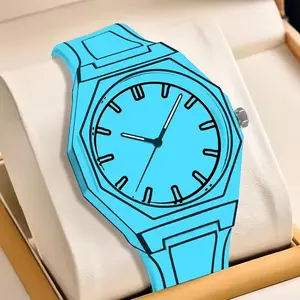 Men's Cartoon Style Analog Quartz Watch, Luminous Waterproof Case, 2D Design, Street Style Everyday Watch