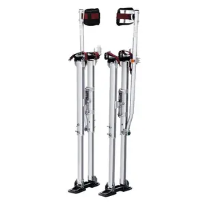 VEVOR 18'' - 30'' Adjustable Aluminum Drywall Tool Stilts, Durable Non - Slip Work Stilts with Protective Knee Pads, for Sheetrock Painting, Taping, Walking, SilverVEVOR Super Brand Day