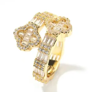 Iced Out Baguette Statement Ring – Multi-Tone Plating & Bold Design, Perfect for Hip-Hop Style & Night Outs, Great Gift for Friends