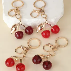 Cherry Keychain for Women Fashion Bag Charms Cute Realistic Fruit Pendant Accessory Multicolor Gift