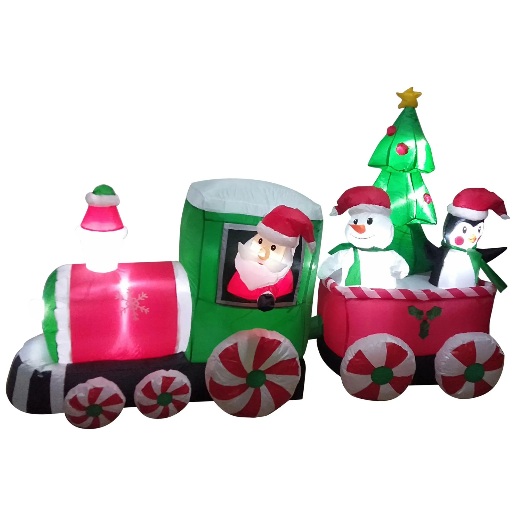 Northlight 8' Inflatable Santa & Friends Train Outdoor Decor Northlight 8' Inflatable Santa & Friends Train Outdoor Decor