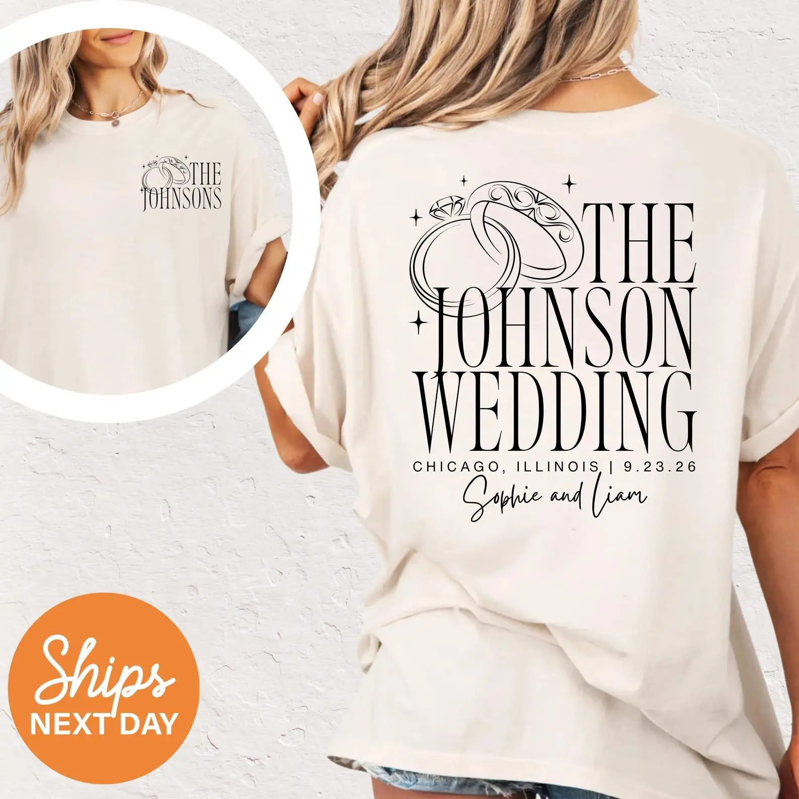Custom Wedding Comfort Colors® Shirts, Wedding tshirts, Personalized Bridal Party Gift, Wedding Party Favors, Matching Family Wedding shirts