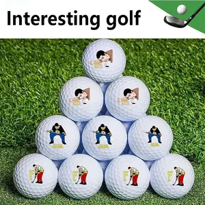 Funny Golf Balls Set of 4, Double-Layer Design for Golf Sports, Crazy Golf Balls for Fun and Performance, Golf Accessories