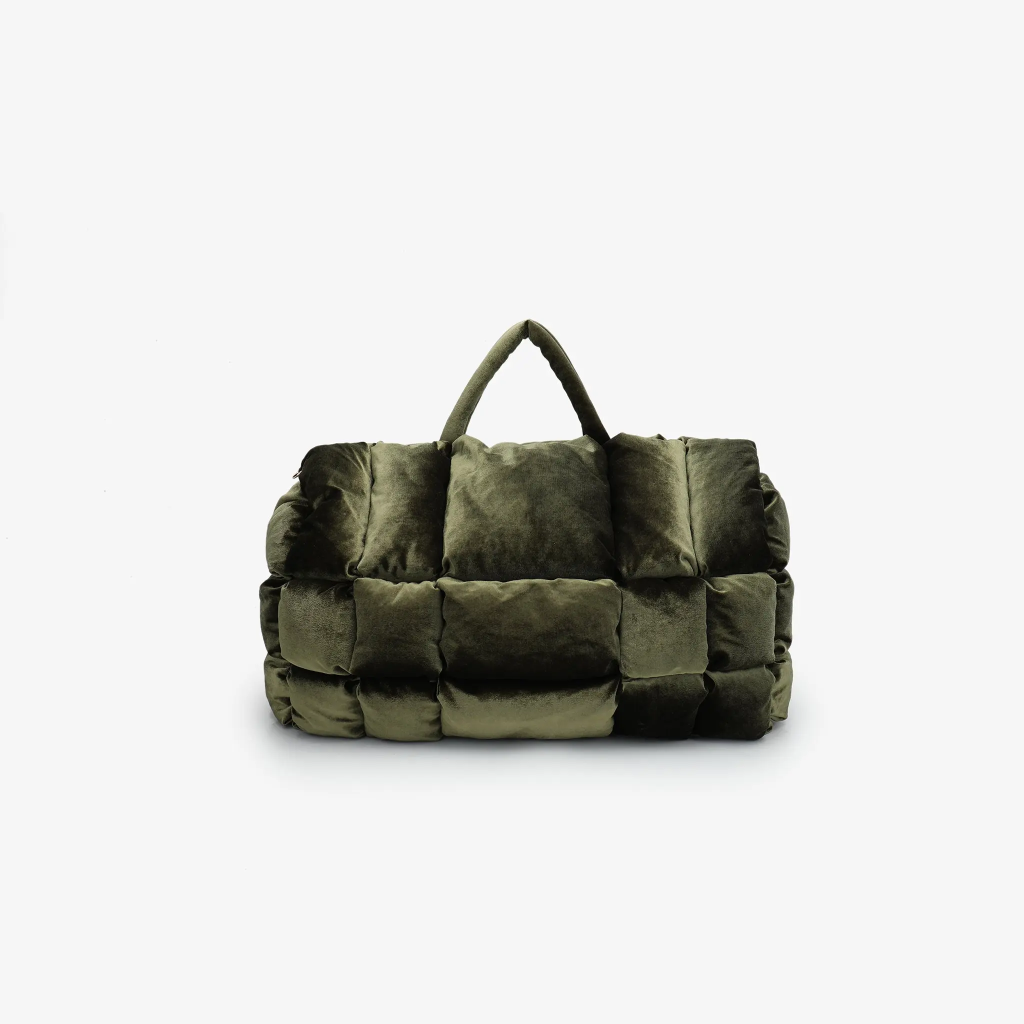 WELBY VELVET PUFFER OVERNIGHTER OLIVE