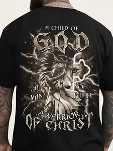 Men'S Christian Faith T-Shirt in Plus Sizes - Y2K Street Style, Featuring God'S Choice Print, Perfect for Church, Casual Outings, And As Christian Gifts - Machine Washable with a Crew Neck And Short Sleeves
