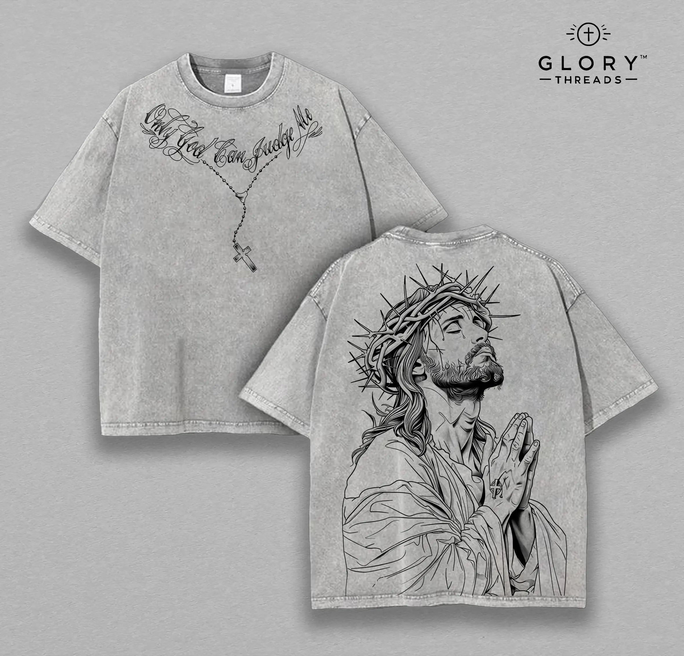 Only God Can Judge Me Jesus T-Shirt Washed Christian Graphic Tee Oversized Cotton Streetwear Summer Clothing Gymwear Faith-Based Shirt Aesthetic Menswear Gift for Believers Bible Verse Church Outfit