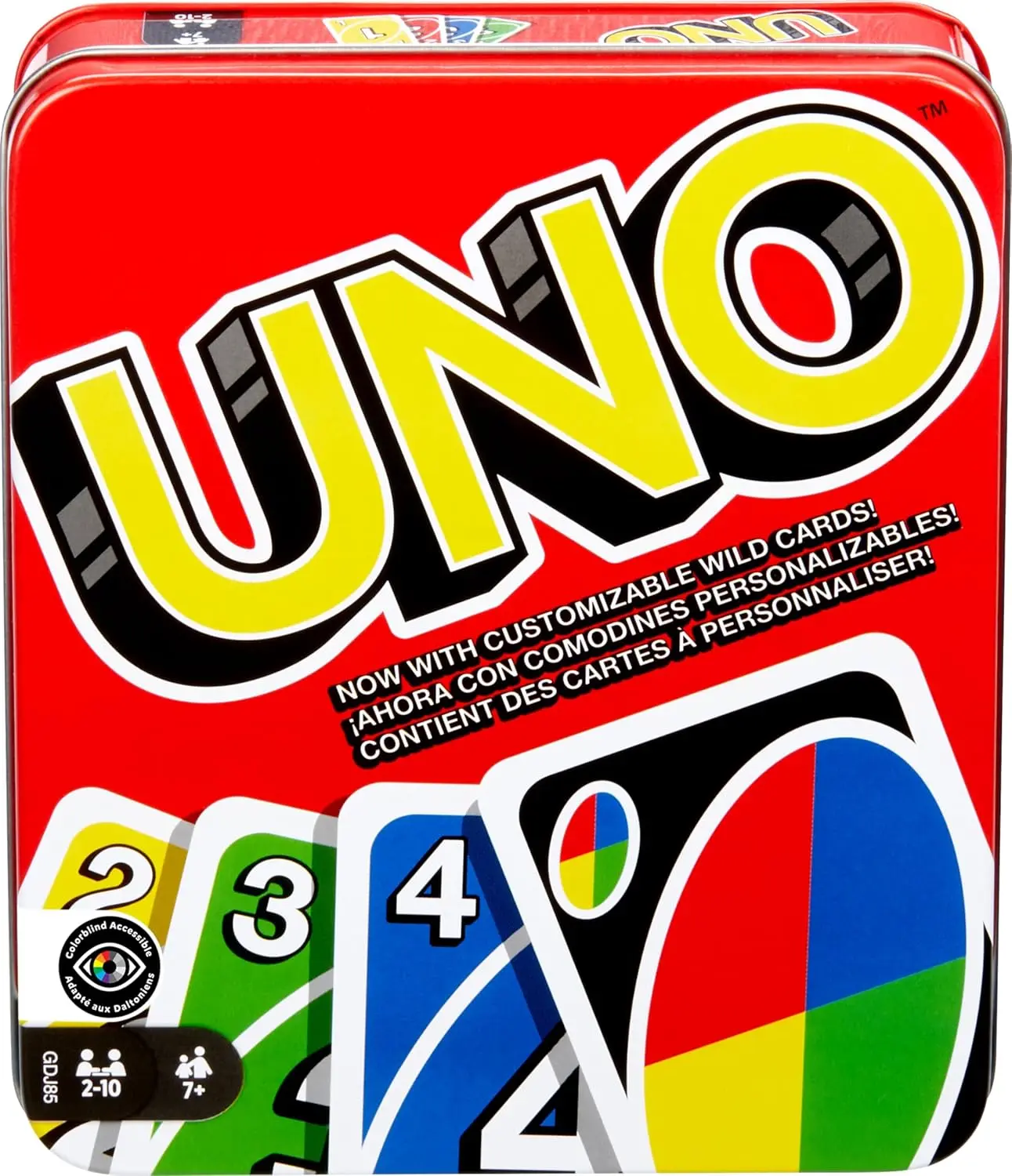 UNO Card Game for Kid, Adult & Family Nights & Parties, Travel & Vacations, Color Blind Accessible & Customizable Deck