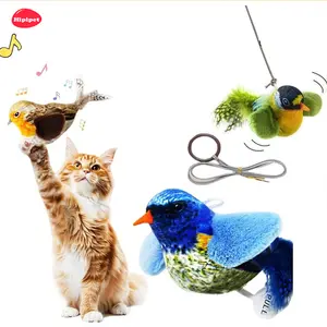 [Hipipet] Flappy Bird Chase Cat Toy, Interactive Flying Bird Cat Toys for Indoor Cats, Simulated Chirping Bird Toy, Touch Activated Kitten Toy for Bored Indoor Cats, Gift for Pets, catenrichment