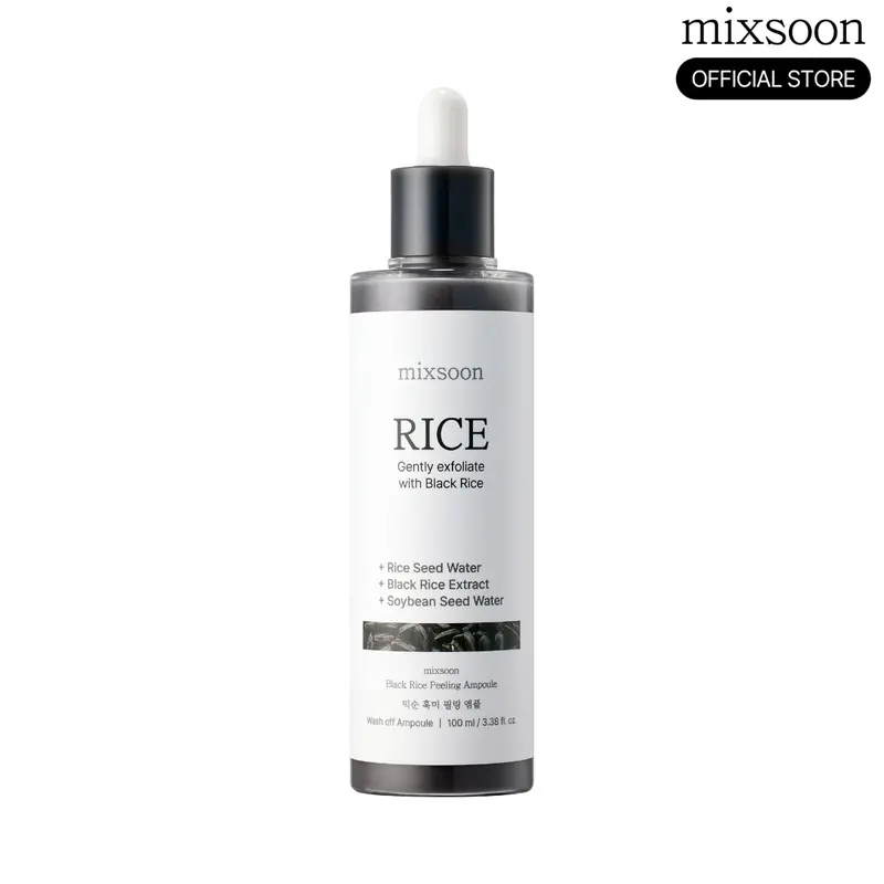 [mixsoon] Black Rice Peeling Ampoule 100ml – Gentle Exfoliating Serum with Black Rice Extract for Smooth, Clear & Radiant Glass Skin