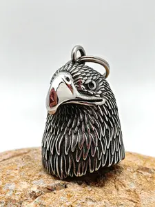 Stainless steel cast retro polished eagle motorcycle and bicycle riding wearing bell pendant necklace