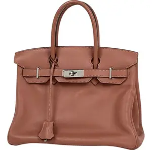 Pre-owned HERMÈS leather Top Handle Bags Hermes Birkin 35 Handbag Togo Brown 4000018603886