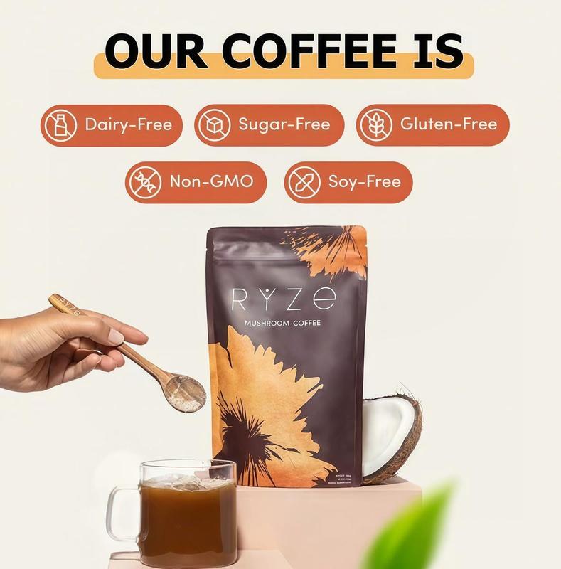 RYZE Mushroom Medium Roast Coffee USDA Organic with 6Adaptogenic ,USA Grown Instant Coffee for BetterEnergyFocus Digestion Immunity with Lions ManeSummerNew American Style Cargo Pants High Street Wide-LegCasual Pants Women Retro High Waist Drawstring