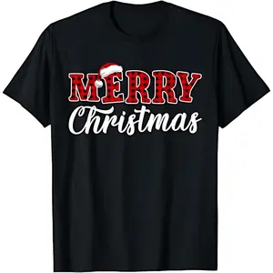 Merry Christmas Buffalo Plaid Red Santa Family Matching Xmas T-Shirt graphic tees women crop tops summer outfits for women summer tops T-Shirt