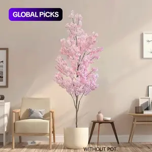 1pcs 100-220cm Artificial Cherry Blossom Tree, Modern Simple Style, Realistic Home Decor, Indoor Office Wedding Party Decoration, Fake Blossom Tree #GLOBAL PICKS