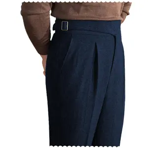 Men's Rtero Herringbone Tweed Wool-Polyester Blend Dress Pants: Elevate Formal & Smart-Casual Styles for Business, Weddings & Daily Polished Looks