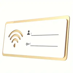 Modern Acrylic WiFi Password Sign With Room Number - Self-Adhesive Display Plaque For Airbnb & Hotel