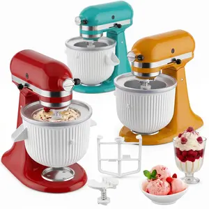 KitchenAid Stand Mixer Ice Cream Maker Attachment, Fits 4.5 Qt & Larger Bowl Lift/Tilt Head Mixers, Includes Dasher & Hub Assembly for Sorbet, Slushy Frozen Desserts