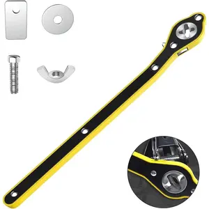 Auto Labor-Saving Jack Ratchet Wrench with Long Handle, Positive and Reversal Knob Design for Travel, SUV, and More