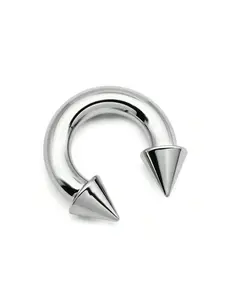 Unisex Street Style Stainless Steel Nose Ring, Punk Fashion Spike Horseshoe Shaped Nose Piercing Jewelry, Trendy Body Jewelry for Men & Women, Hinged Nose Ring