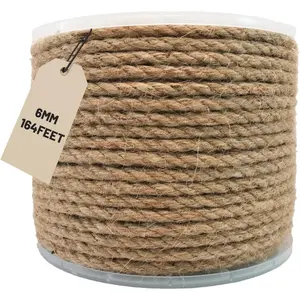 Jute Twine Rope 6mm x 164ft,   String for Gardening, Crafting,   , DIY Crafts, Bundling,  Decor,  Wrapping