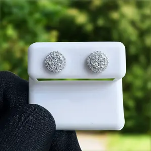 S925 Iced Out Moissanite Stud Earring 0.75CTW Classic Shiny Best for Daily Wear, Gift for Him Her Engagement, Wedding, Birthday Gift