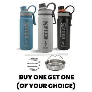 Eager Ozizo Black Sport Insulated Double Wall Bottle with Handle and Straw - 22oz (650ml) - Drinkware, Drink