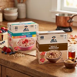 Instant Oatmeal Packets Variety, Quick Breakfast Oats, Multiple Flavors, Single-Serve Packs