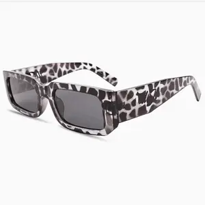 doJi Shades, Nightshow Collection,  Clear & Black Leopard Print - Polarized, UV400 Protection, Scratch Resistant, Trending Luxury, Retro Square Lens, Designer Frame, Leopard Print, Black Lens