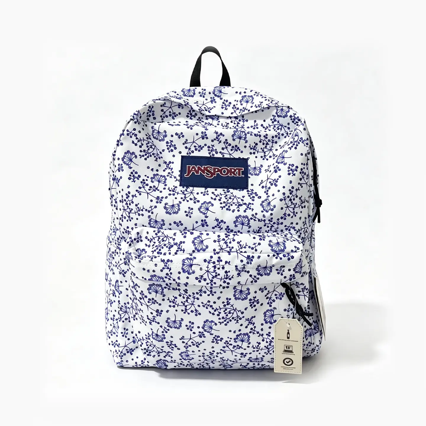 JanSport SuperBreak Blue Dandelion Floral Backpack | Lightweight Durable School Backpack For College Students, Fits 15 Inch Laptop, Water Resistant Daily Travel Bag