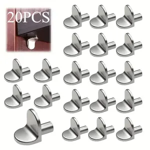 20 Metal Support Pins for Heavy-Duty Metal Brackets - Versatile L-Shaped Support Pins, Shelf Pins, Single-Mounted Cabinet Shelf Supports Suitable for Kitchen, Closet, Wardrobe, And Bookshelf Shelves, Sturdy And Resistant to Bending