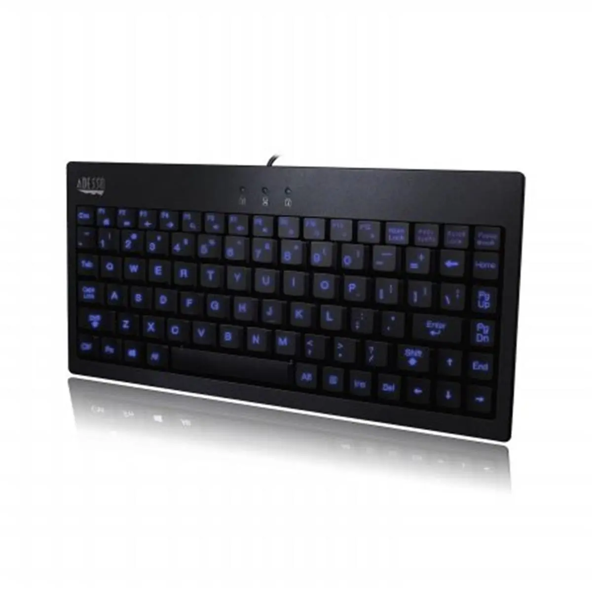 Adesso Slimtouch 110 Mini Keyboard - 3-Color Illuminated Keyboard Accessory, Computer & Office Keyboards (Model AKB-110EB), Keyboard Accessory Keyboards