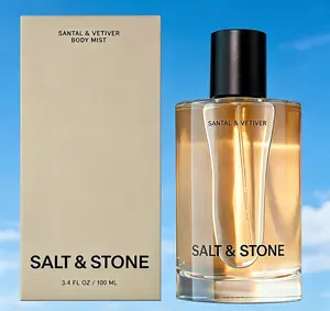 Salt & Stone Santal & Vetiver Body Mist 100ml, Hydrating Skincare Hair & Body Spray, Vegan Cruelty-Free Unisex Fragrance with Glycerin & Red Algae