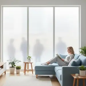 Static Sandblasted Glass Sticker, Privacy Non-Glue Glass Film, Transparent Opaque Removable Window Decal, Ideal for Office Bathroom Balcony