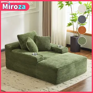 64" Oversized Boneless Cloud Couch, Indoor Plush Faux Fur Sleeper Sofa Bed with 3 Pillows, Fluffy Comfy Compression Foam Sofa for Living Room Bedroom, Single Sofa Bed for Reading