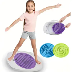 Maze Balance Board Game, Sensory Training Board with Non-Slip Surface & 3 Replacement Maze Board, Durable Board for Early Education & Skill Development Max Load 165 Lbs