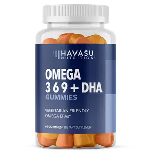 Omega 3 Gummies for Adults - Plant-Based DHA + EPA - Brain, Immune & Heart Support Supplement - Lemon & Orange Flavor - 60 Vegan Gummies